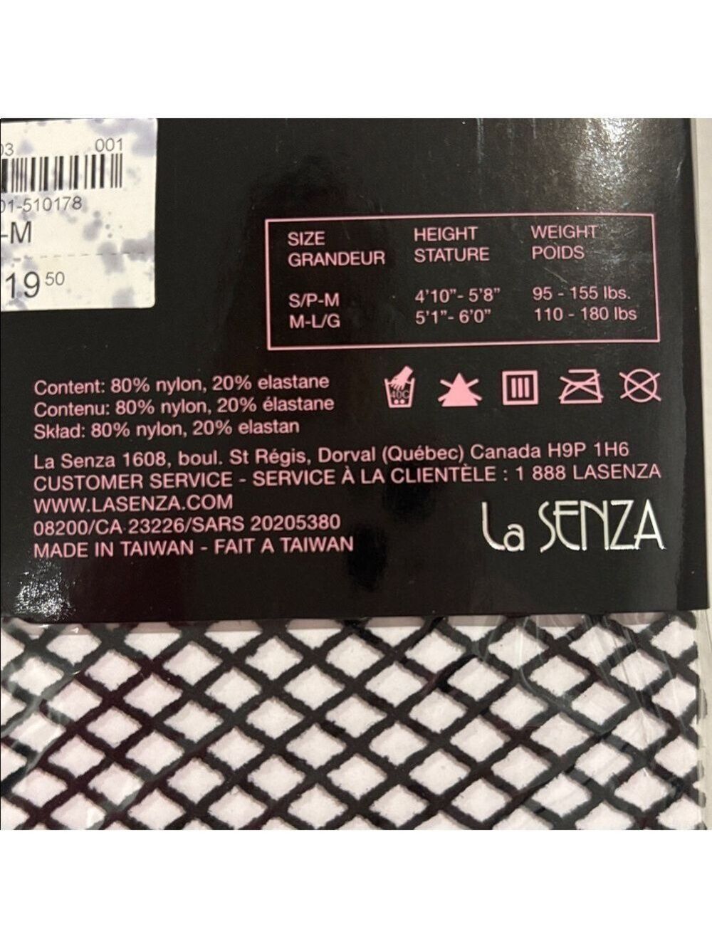La SENZA Dreamlegs Stayups Black Fishnet Stockings lace top Lace up NEW size s/m - Picture 4 of 7